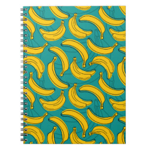 Carnet banane jaune avec contour noir sans couture motif 
