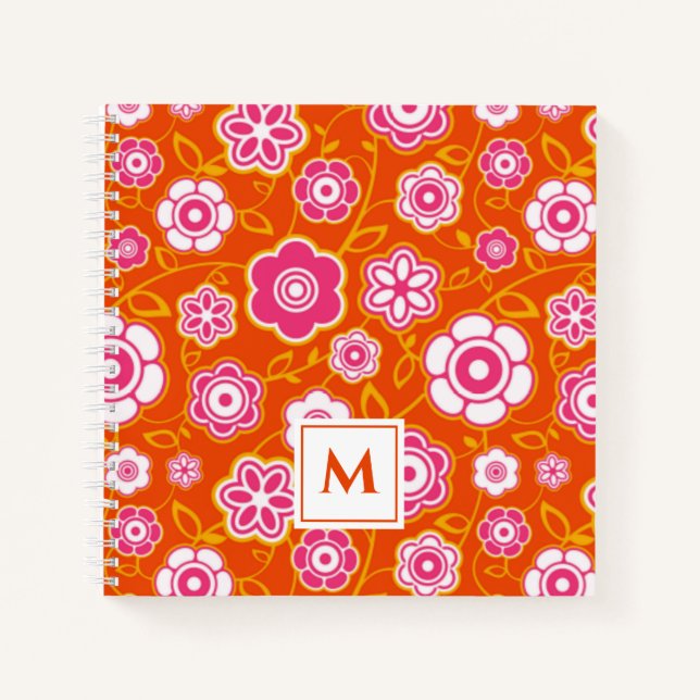 Carnet Bandana florale Imprimer Monogramme (Devant)