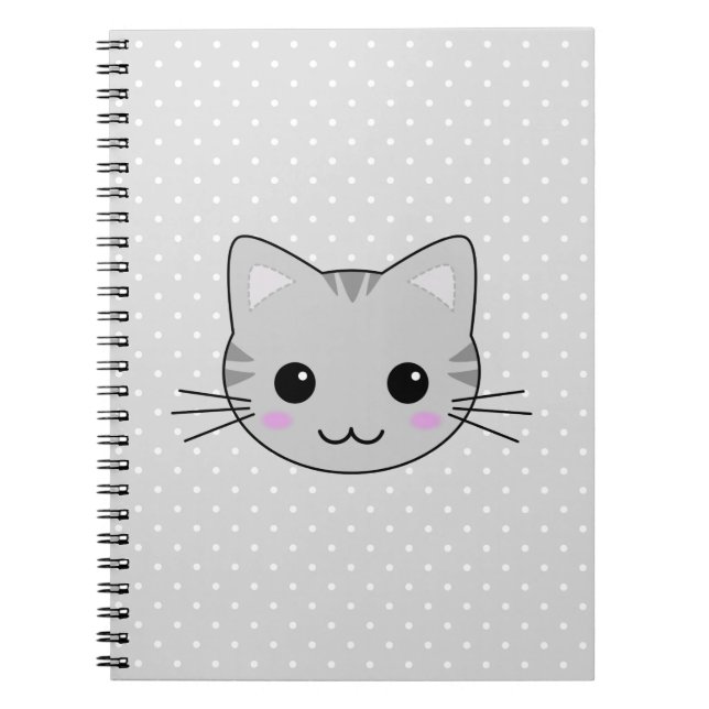 Carnet Bande dessinée grise mignonne de chat tigré de (Devant)