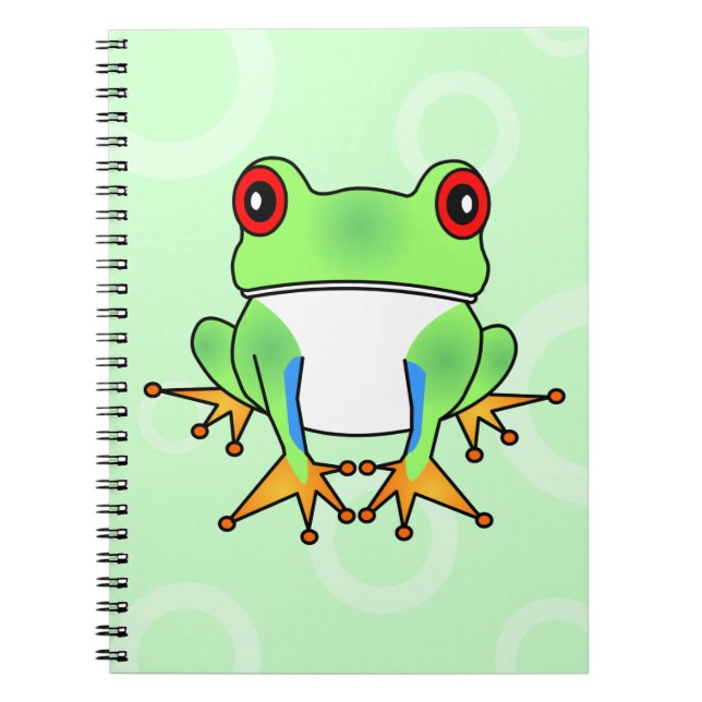 Carnet Bande dessinée mignonne de grenouille d'arbre - (Devant)