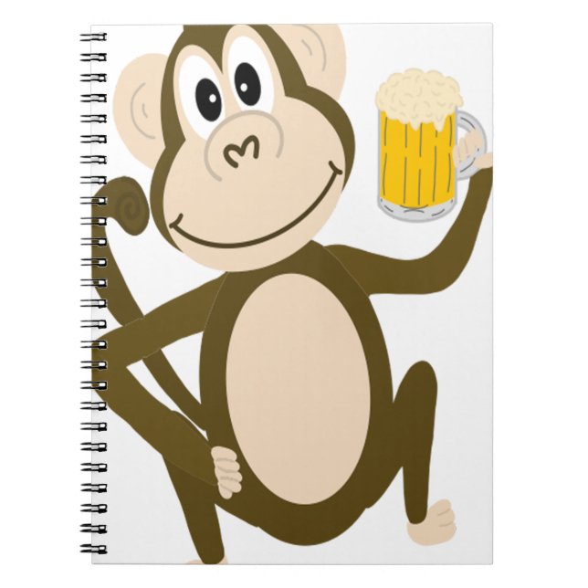 Carnet Bande dessinée potable de bière de singe drôle (Devant)