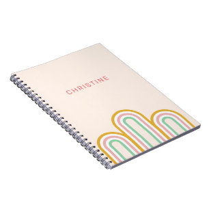 Carnet Bandes Archées Rétro Pastel Rose Minimal