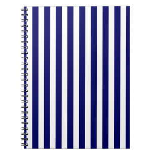 Carnet Bandes de bonbons bleu et blanc marine