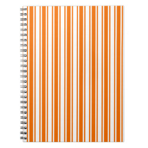 Carnet Bandes de bonbons orange et blanc