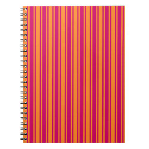 Carnet Bandes de bonbons rose et orange