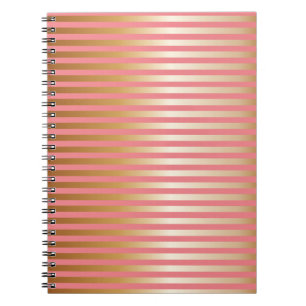 Carnet Bandes de graduation rose et or doux