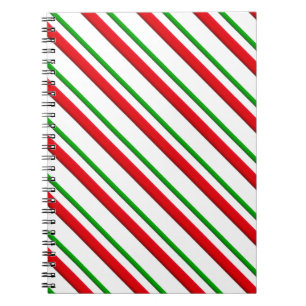 Carnet Bandes de sucre de canne, rouge, vert et blanc
