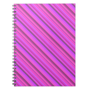 Carnet Bandes diagonales roses
