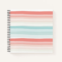 Carnet Bandes estivales en corail et turquoise