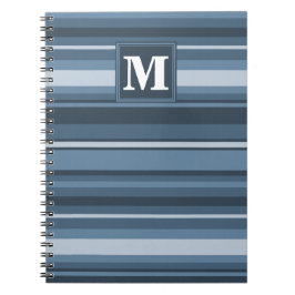 Carnet Bandes gris monogramme