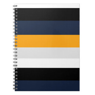 Carnet Bandes jaunes, bleues, blanches et noires