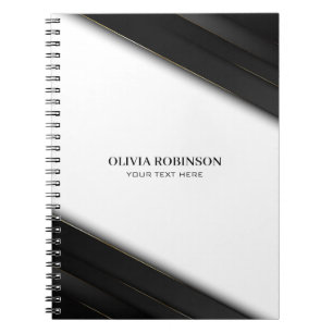 Carnet Bandes noires Lignes minces or