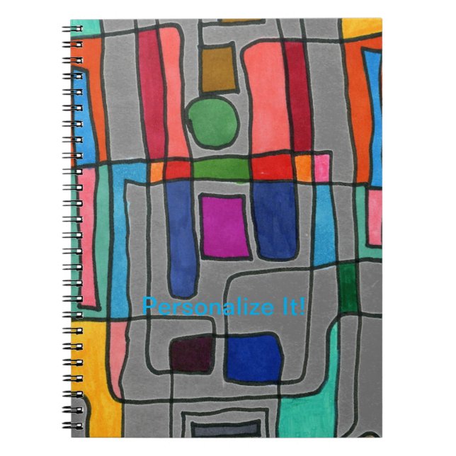 Carnet Bandes rectangulaires chaudes et cool avec accent  (Devant)