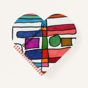 Carnet Bandes rectangulaires chaudes et cool avec accent 