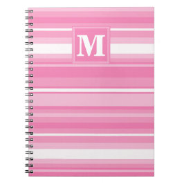 Carnet Bandes rose monogramme