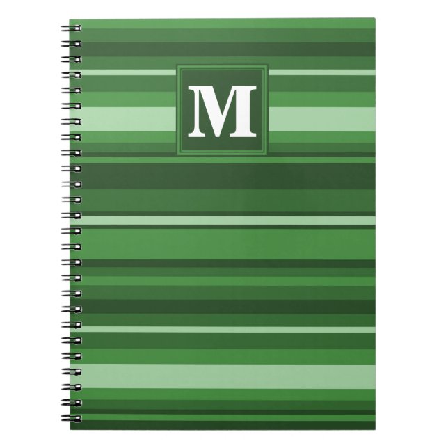 Carnet Bandes vertes monogrammes (Devant)