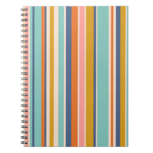 Carnet Bandes verticales rétrospectives bleu orange et ja