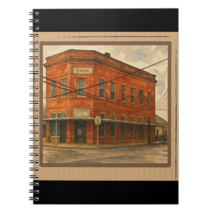 Carnet Banque vintage de briques rouges - Nostalgie des p