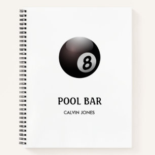 Carnet Bar de piscine à huit boules blanc