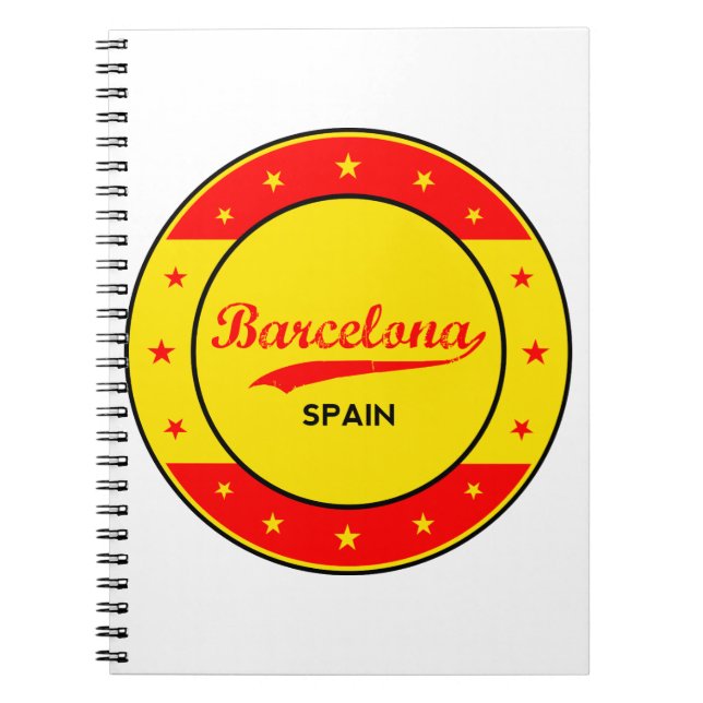 Carnet Barcelone, Espagne, cercle aux couleurs du drapeau (Devant)