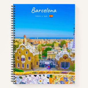 Carnet Barcelone, Espagne - Parc Guell Spirale de mosaïqu