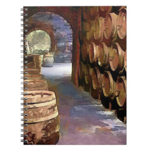 Carnet Barils de vin dans la cave