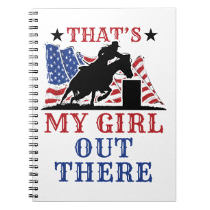 Carnet Barrel Racing Papa C'est ma fille dehors Drapeau U