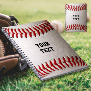 Carnet Baseball Softball Couture de Texte Personnalisé