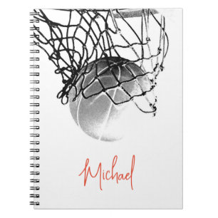 Carnet Basket-ball noir et blanc & Net Votre nom