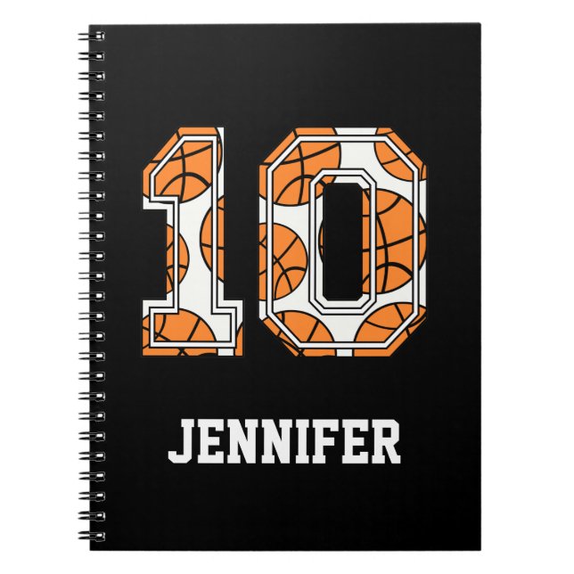 Carnet Basket-ball personnalisé numéro 10 (Devant)