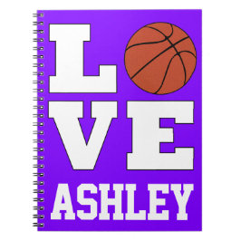 Carnet Basketball LOVE Custom Basketball Player Nom/Texte