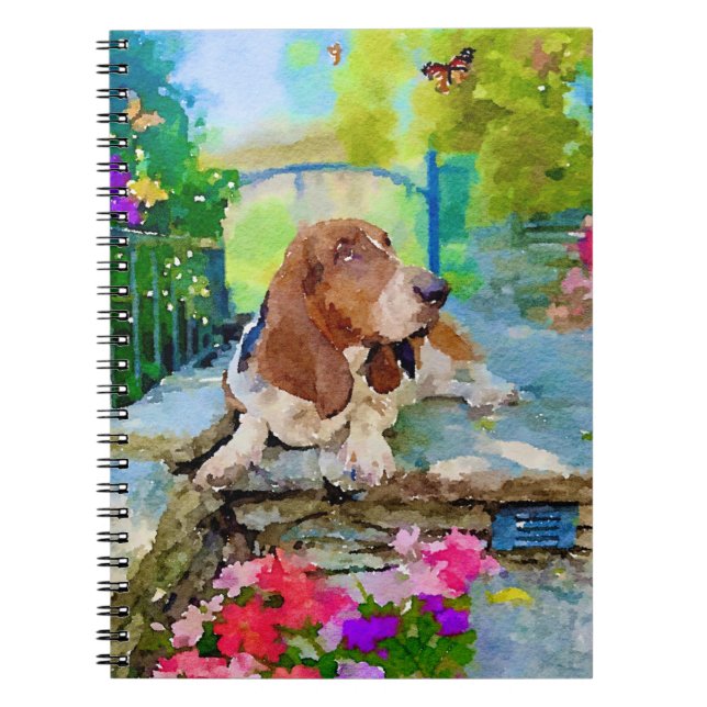Carnet Basset hound et Butterfly (Devant)