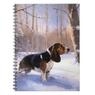 Carnet Basset Hound Laissez Tomber La Neige Noël