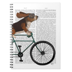 Carnet Basset Hound sur vélo