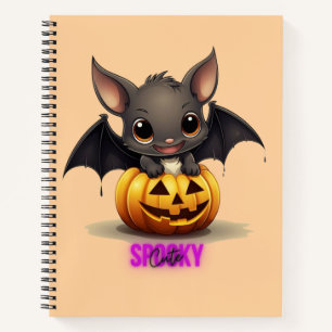 Carnet Bat adorable sur Citrouille mignonne Halloween Déc