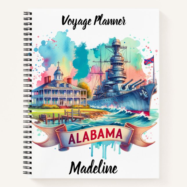 Carnet Bateau historique et côte de l'Alabama (Devant)
