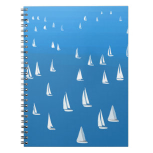 Carnet Bateaux à voile en mer bleu profond - Regatta Bate