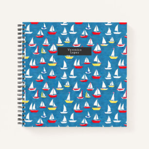 Carnet Bateaux à voile Motif bleu