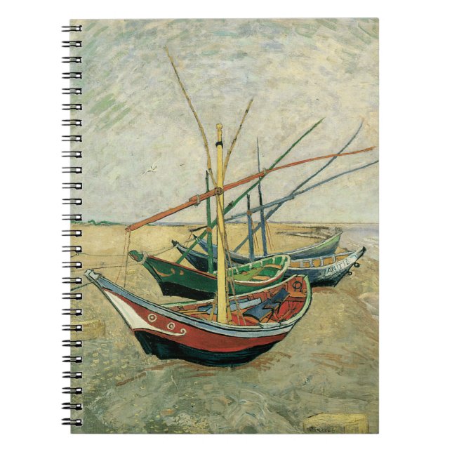 Carnet Bateaux de pêche sur la plage par Vincent van Gogh (Devant)