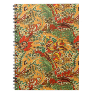 Carnet Batik indonésien style balinais jaune orange
