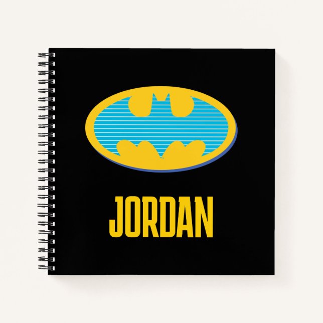 Carnet Batman | Symbole Cyan Stripes (Devant)
