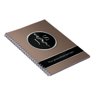 Carnet Bâton de l'Asclepius Médical Argent Noble Classiqu