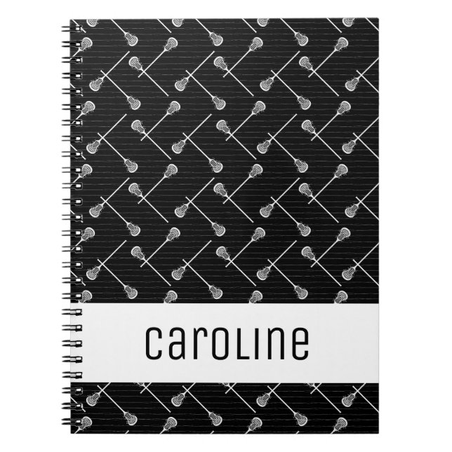 Carnet Bâtons blancs de crosse noire à motifs (Devant)