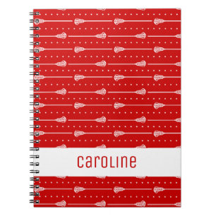 Carnet Bâtons blancs rouges et Motif de lignes pointillée
