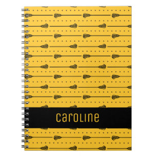 Carnet Bâtons noirs de crosse jaune et lignes pointillées
