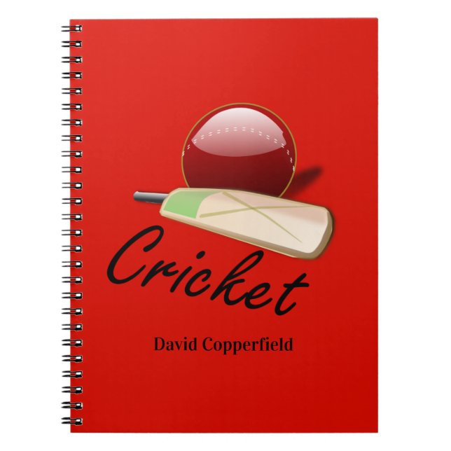 Carnet Batte de cricket et MODÈLE de balle (Devant)