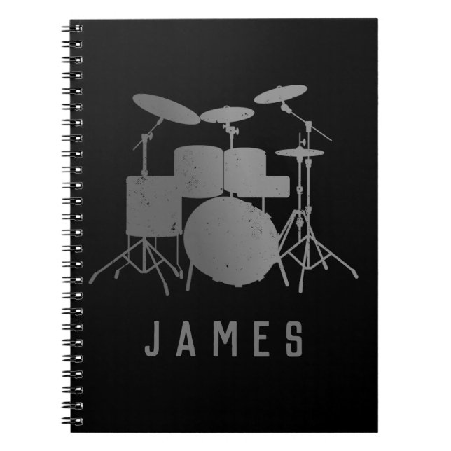 Carnet Batterie personnalisée - Drôle de batteur (Devant)