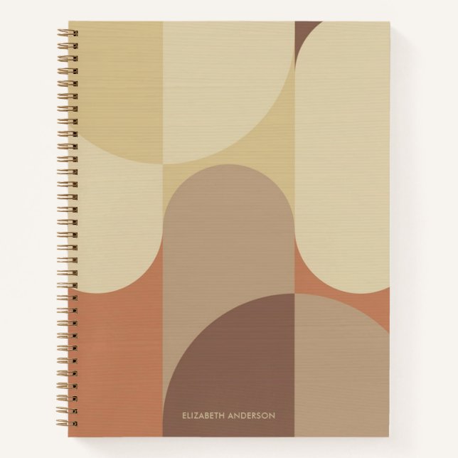 Carnet Bauhaus Terracotta Beige Abstract Personalized (Devant)
