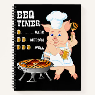 Carnet BBQ BBQ Timer Pig Grill Barbecue Beer Lover Men