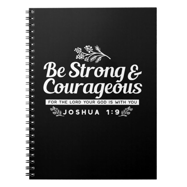 Carnet Be Strong and Courageous – Joshua 1:9 Bible Verse  (Devant)